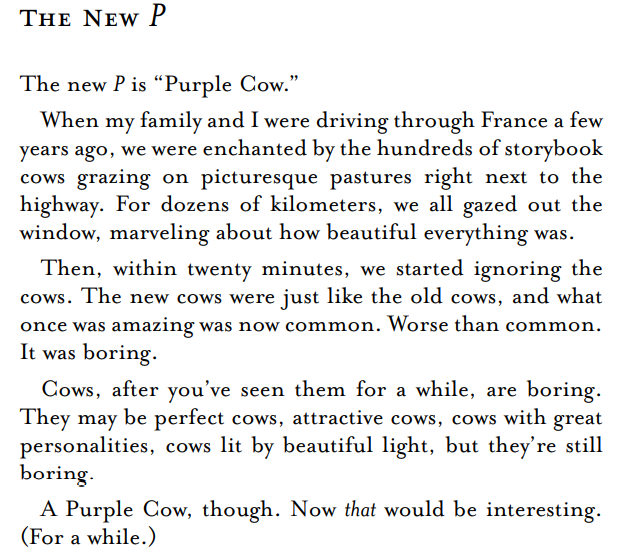 Purple Cow by Being Remarkable