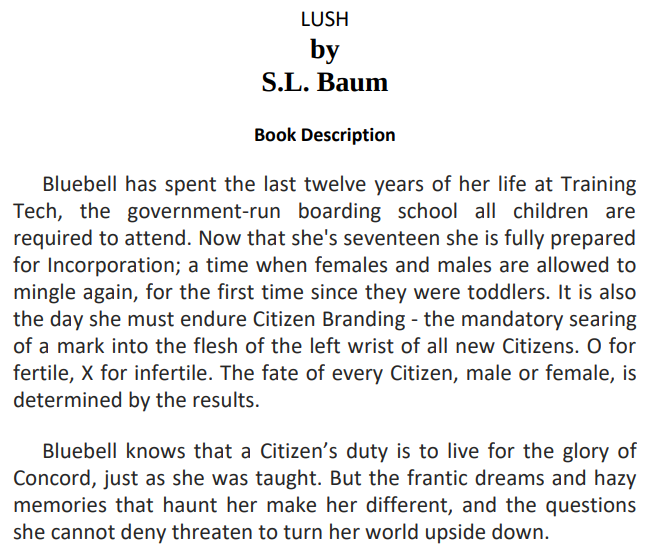 LUSH by S.L. Baum