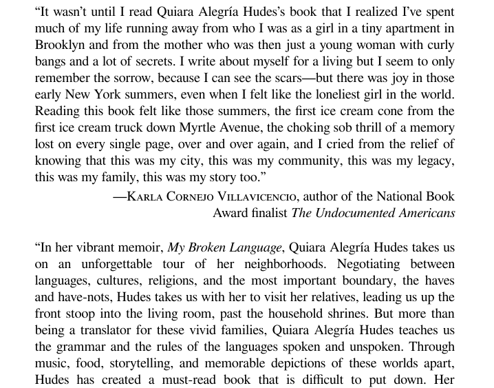 My Broken Language by Quiara Alegría Hudes 
